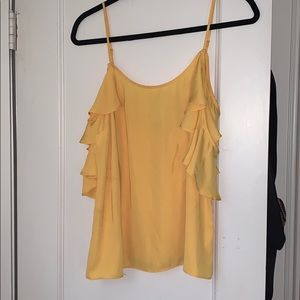 Yellow spring off the shoulder top